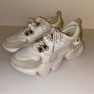 Berness White and Cream Chunky Sneakers